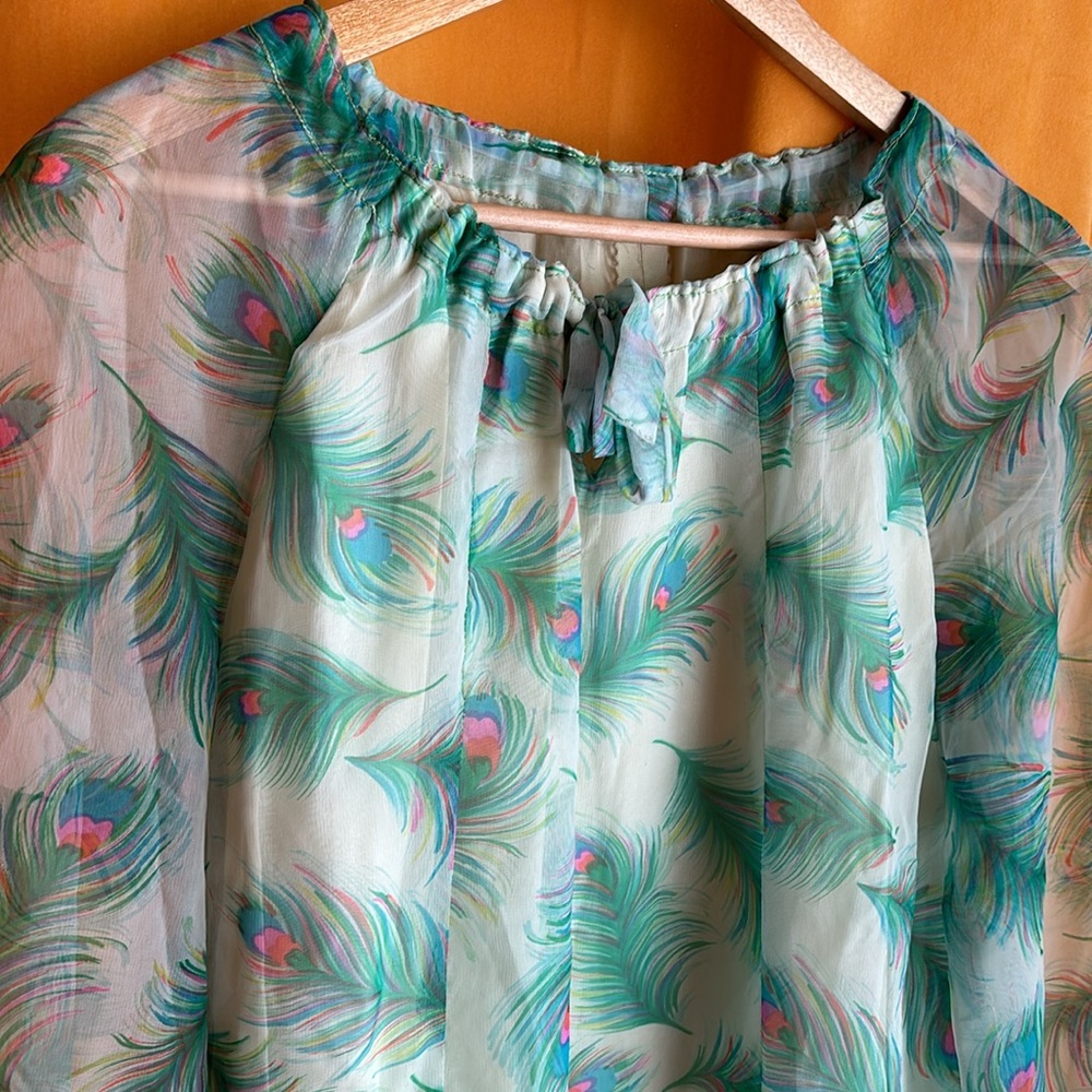 Vintage peacock shear summer dress
